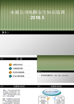 电梯安全知识培训ppt课件