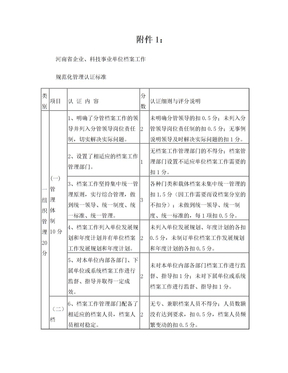 河南省企业科技事业单位档案工作规范化管理认证标准