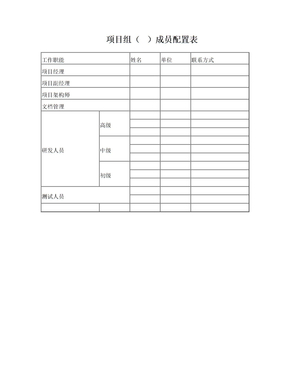 项目组人员配置表