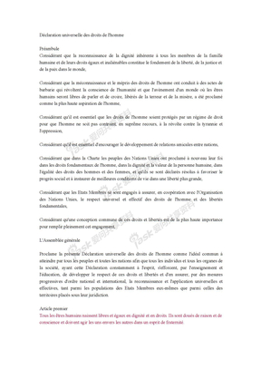 人权宣言 - 法语版