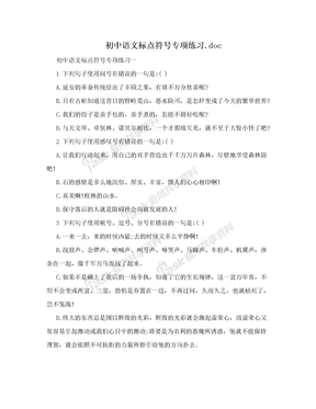 初中语文标点符号专项练习.doc