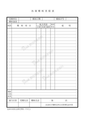 内部稽查表