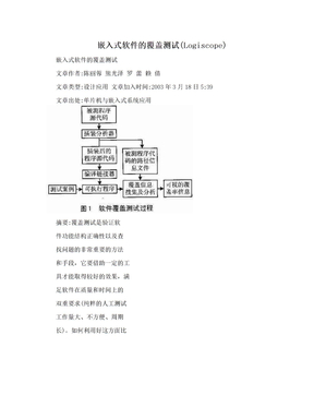 嵌入式软件的覆盖测试(Logiscope)