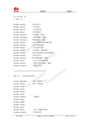 C&C++头文件一览