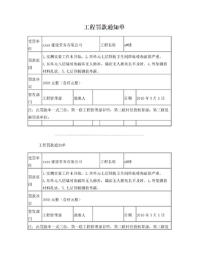 罚款单 格式