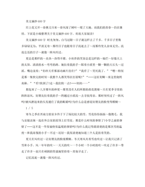 美文摘抄600字