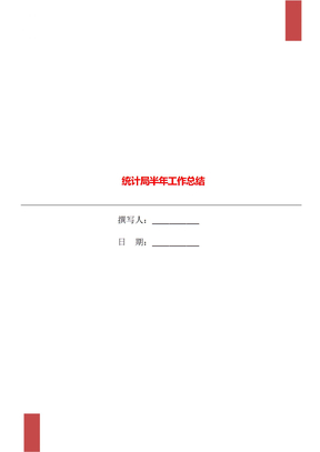 统计局半年工作总结