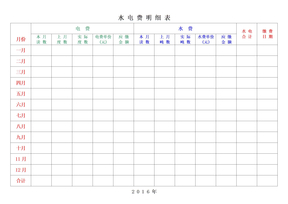 水电费明细表