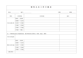 销售人员工作日报表