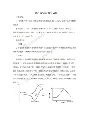 循环伏安法-仪分试验