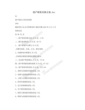 清产核资具体方案.doc