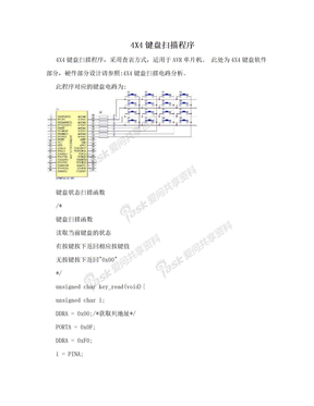 4X4键盘扫描程序