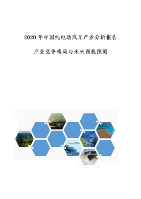 中国纯电动汽车产业分析报告-产业竞争格局与未来商机预测