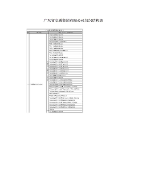 广东省交通集团有限公司组织结构表