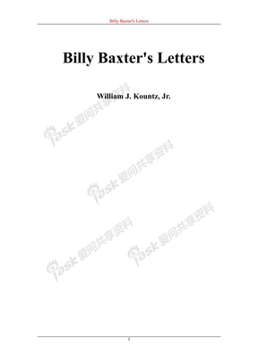 billy baxter’s letters(比利巴克斯特书信)
