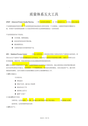 质量体系五大工具七大手法定义及详细解读