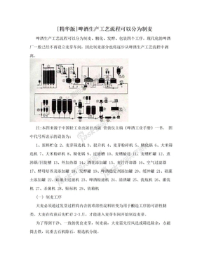 [精华版]啤酒生产工艺流程可以分为制麦