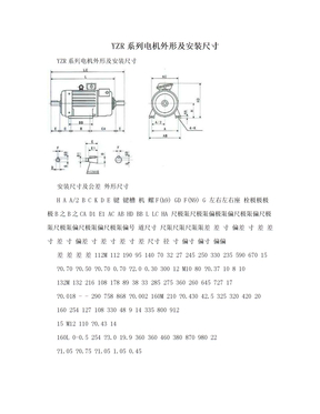 YZR系列电机外形及安装尺寸