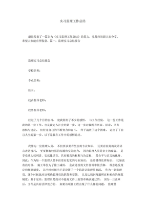 实习监理工作总结