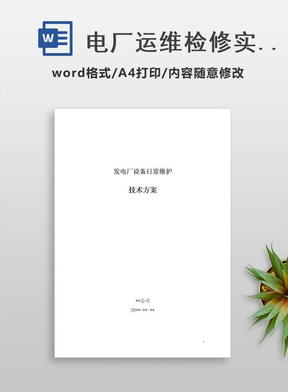 电厂运维检修实施方案