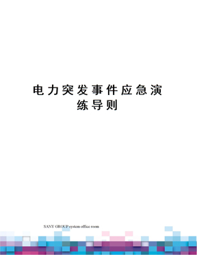 电力突发事件应急演练导则