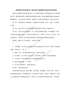 师德师风奖惩制度 建民初中师德师风建设奖惩制度