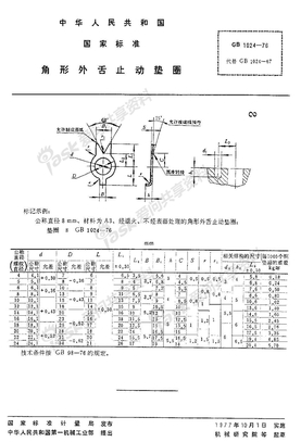 GBT 1024-1976 角形外舌止动垫圈