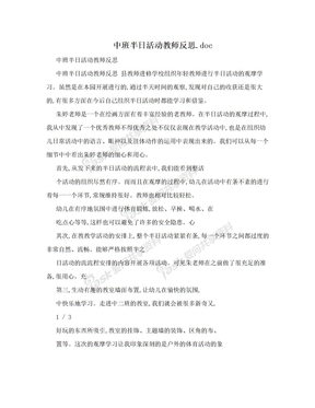 中班半日活动教师反思.doc