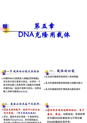 第五章 DNA克隆用载体(1)