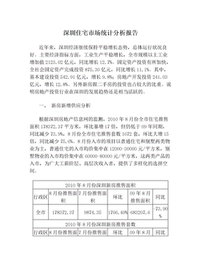 深圳住宅市场统计分析报告