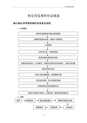 科室突发事件应急预案