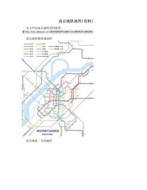 南京地铁地图[资料]