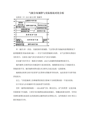 气候分布规律与实际情况对比分析