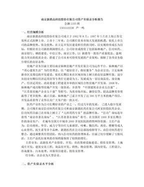 南京高科资产负债表分析报告