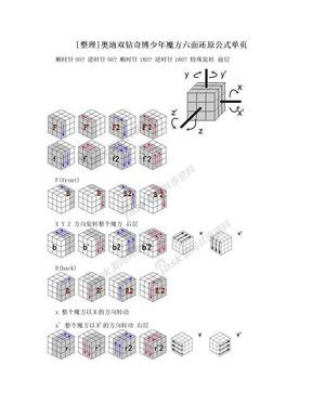 [整理]奥迪双钻奇博少年魔方六面还原公式单页