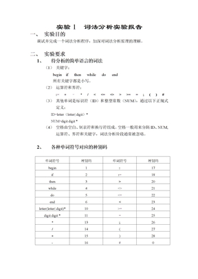 实验1__词法分析实验报告