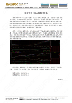 汇市中关于日元的技术分析