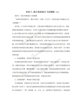 爱孩子,就让他练就会飞的翅膀.txt