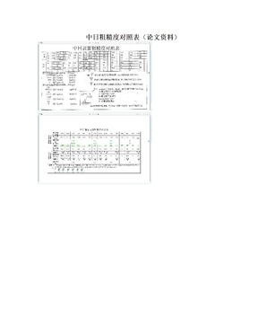 中日粗糙度对照表（论文资料）