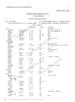 中国高血压防治指南(试行本)——高血压的药物治疗1