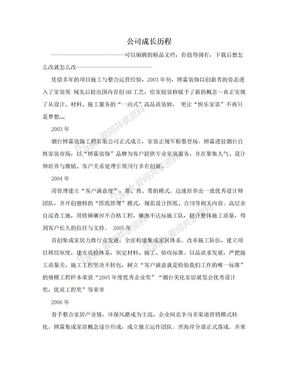 公司成长历程