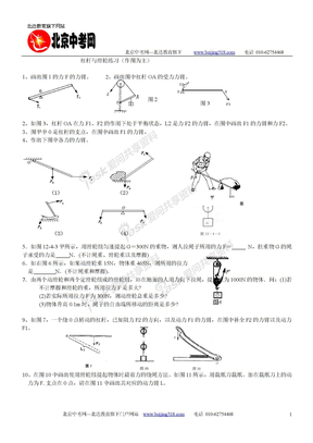 2011届初三物理专题练习——杠杆与滑轮