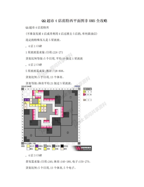 QQ超市4店范特西平面图非RMB全攻略