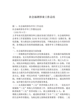 社会福利事业工作总结