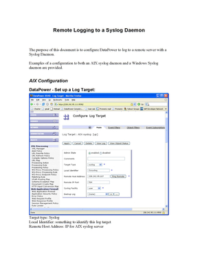 Remote Logging to a Syslog Daemon