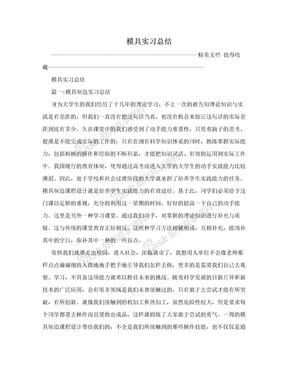 模具实习总结