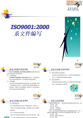 ISO9001：2000 体系文件编写
