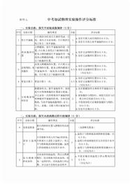 中考加试物理实验操作评分标准