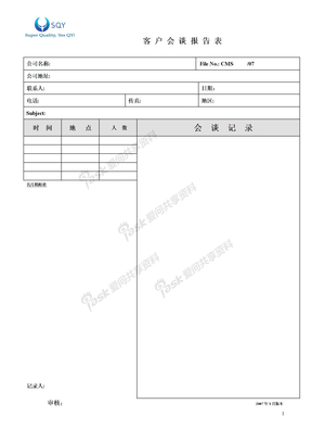 客户会谈报告