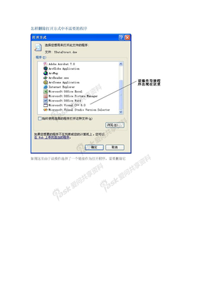 怎样删除打开方式中不需要的程序